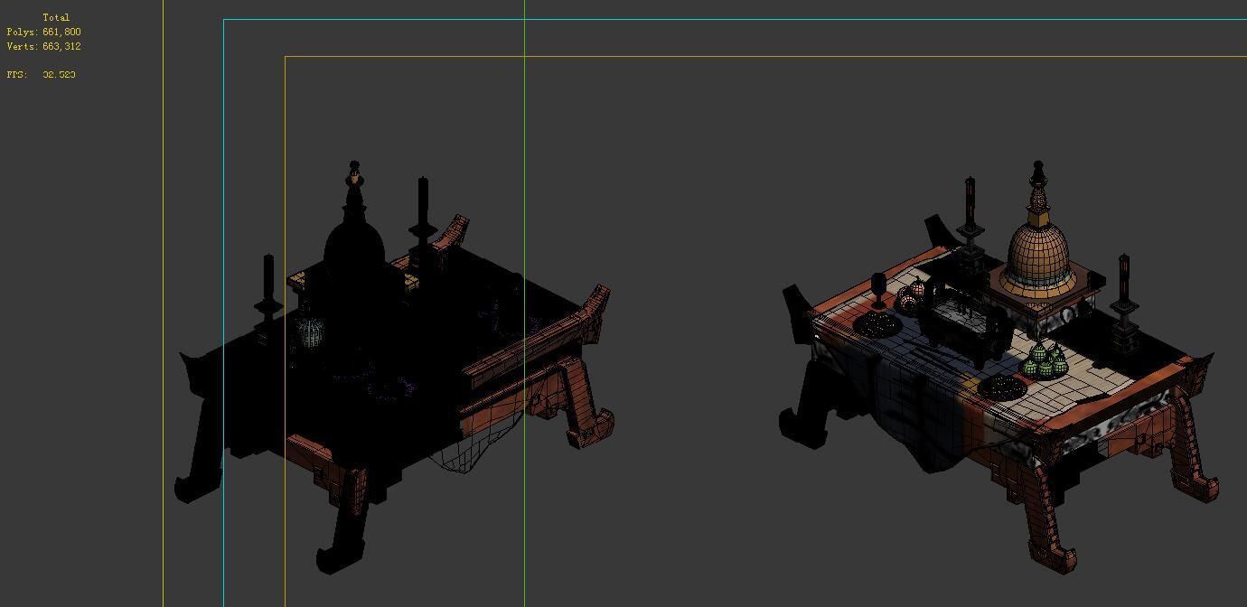 Game Model - altar table 3D model_1