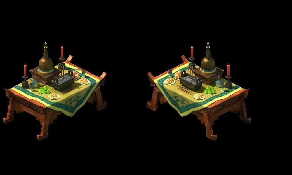 Game Model - altar table 3D model_0