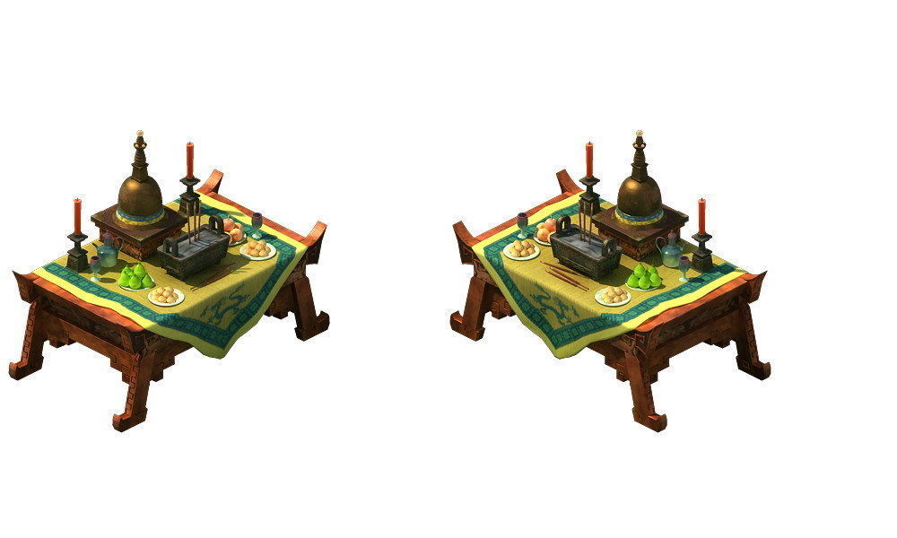 Game Model - altar table 3D model_2