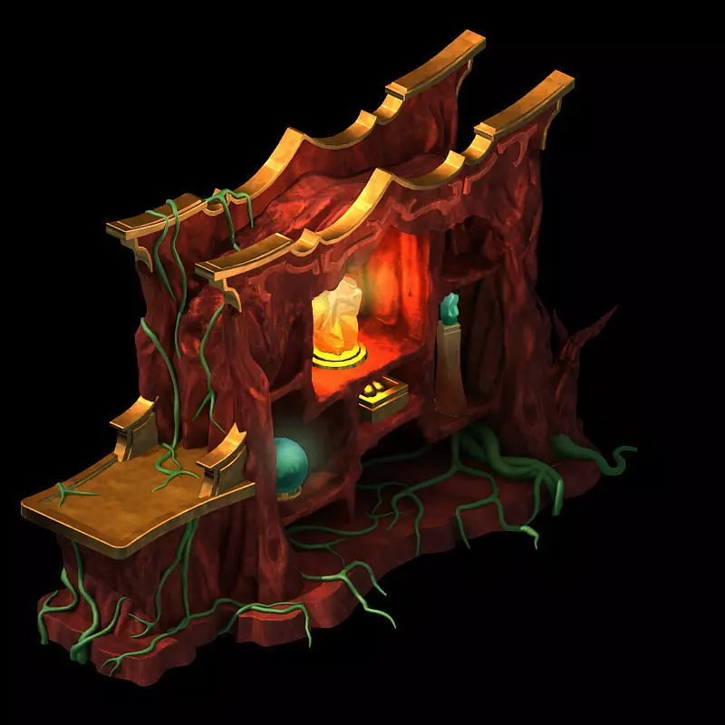 Game model - furniture cabinet disillusion Ming fi 3D model_0