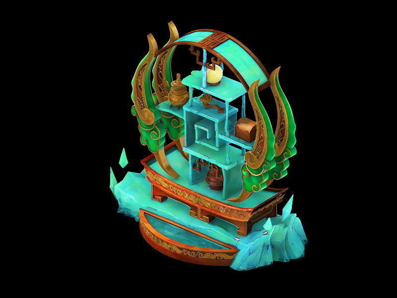 Game Model - Family Objects - Ice Lingxian lattice 3D model_2