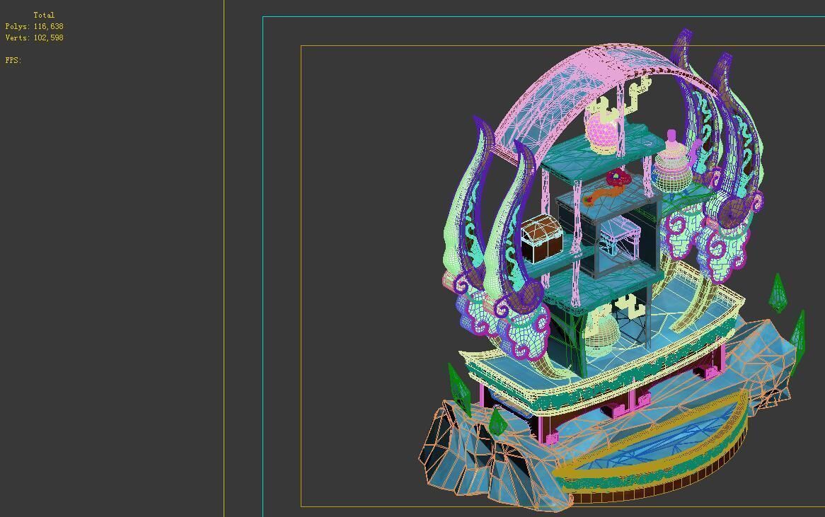 Game Model - Family Objects - Ice Lingxian lattice 3D model_1