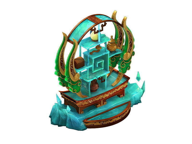 Game Model - Family Objects - Ice Lingxian lattice 3D model_3