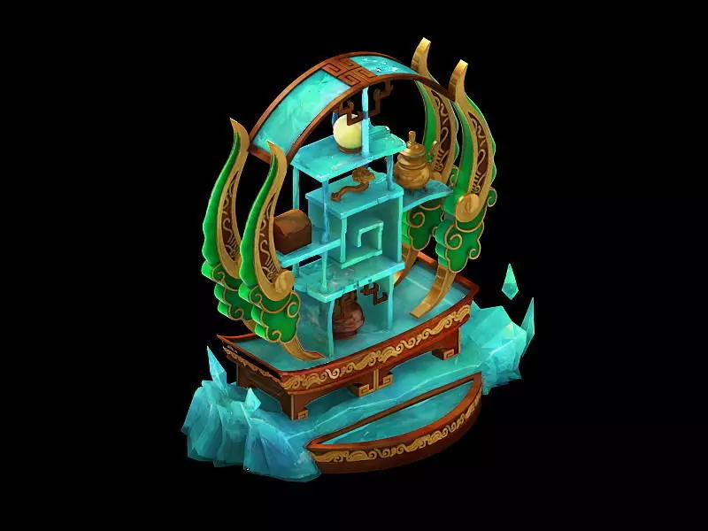 Game Model - Family Objects - Ice Lingxian lattice 3D model_0