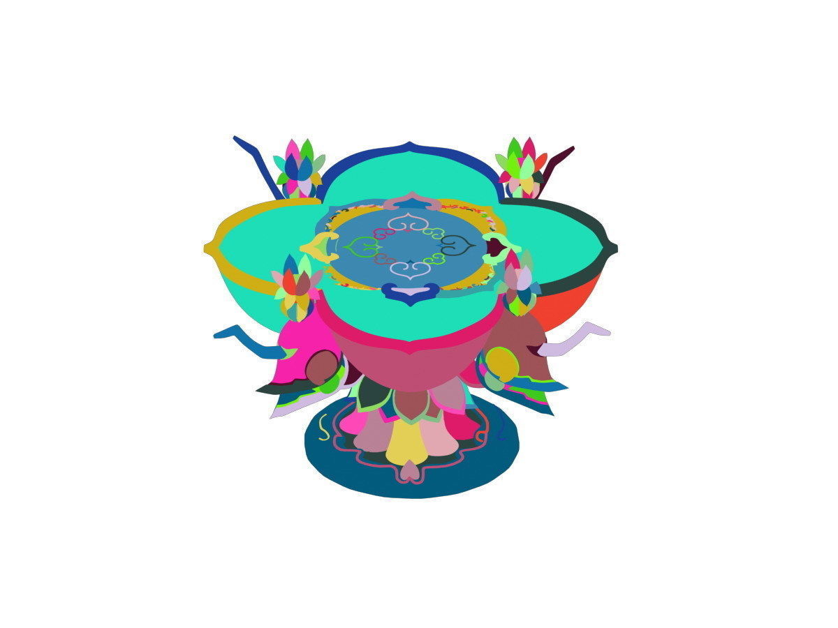 Game Model - Family Objects - Bamboo Table 3D model_2