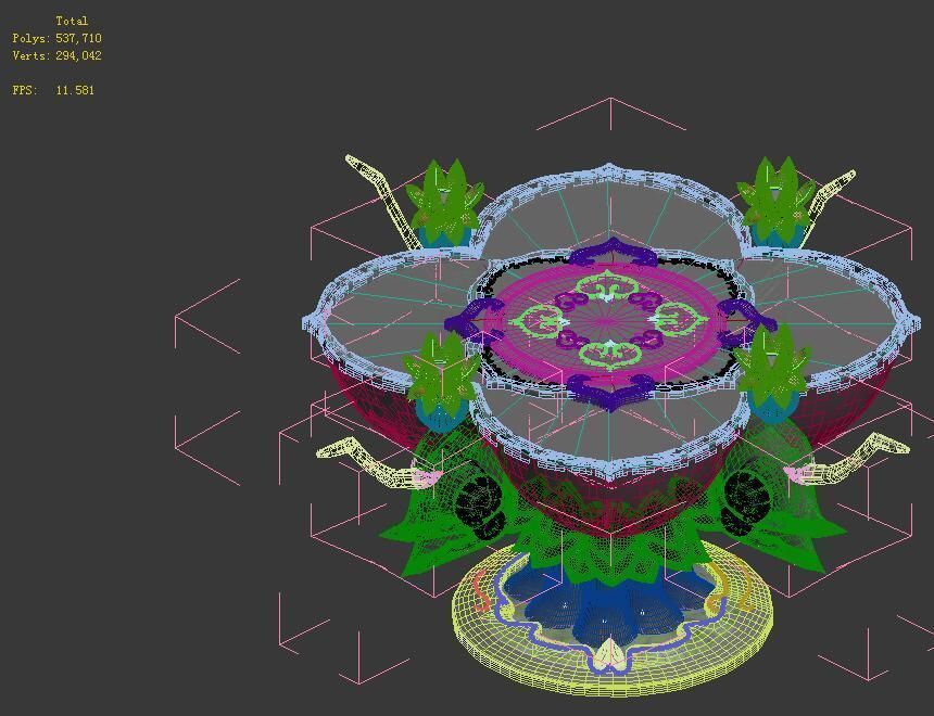 Game Model - Family Objects - Bamboo Table 3D model_3