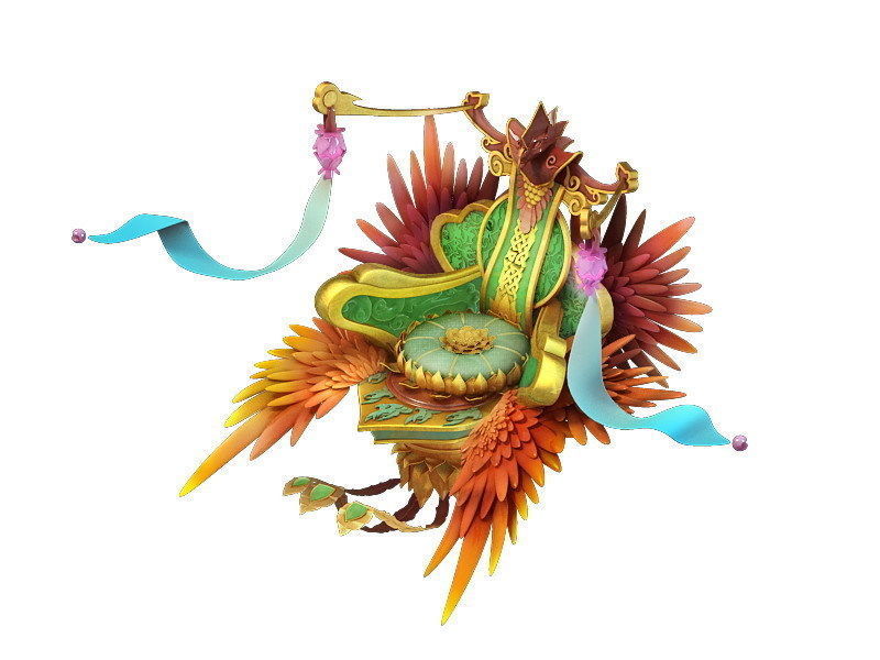 Game Model - Home Interior Stool - Angel Throne 3D model_3