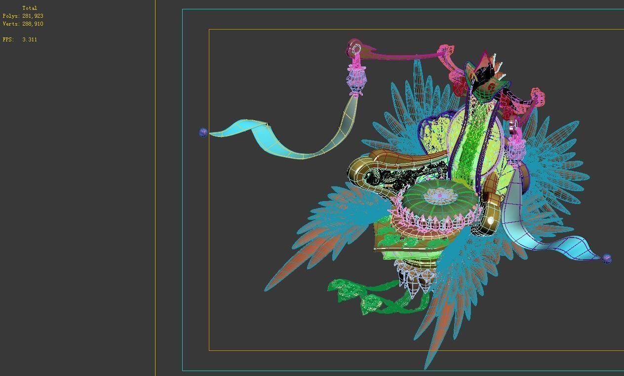 Game Model - Home Interior Stool - Angel Throne 3D model_5