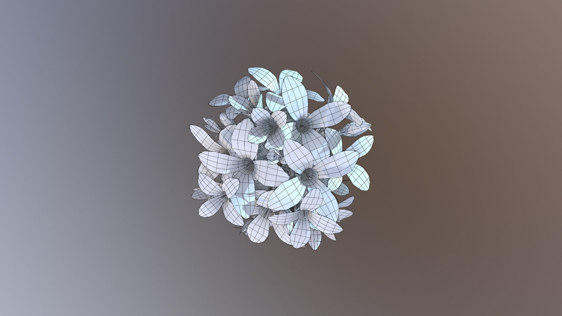 Waffle Cone with Flowers 3D model_9