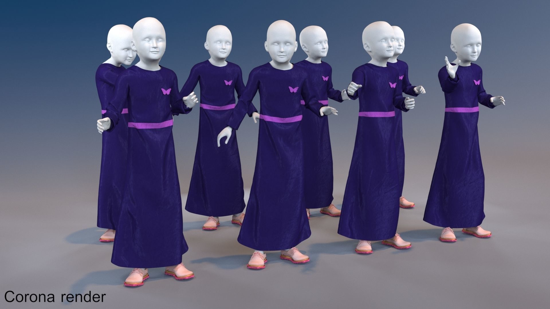 Girl mannequin arabic 4 x different models 32 poses 3D model_3