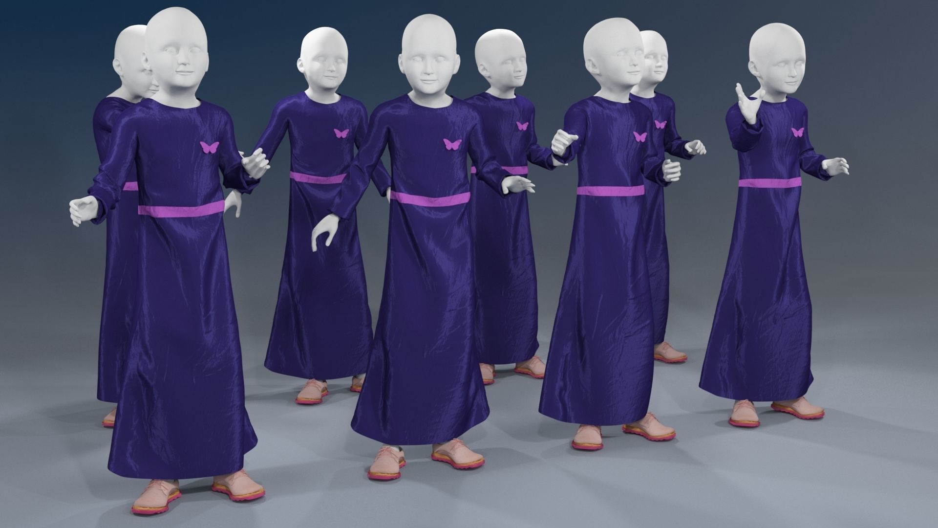 Girl mannequin arabic 4 x different models 32 poses 3D model_11