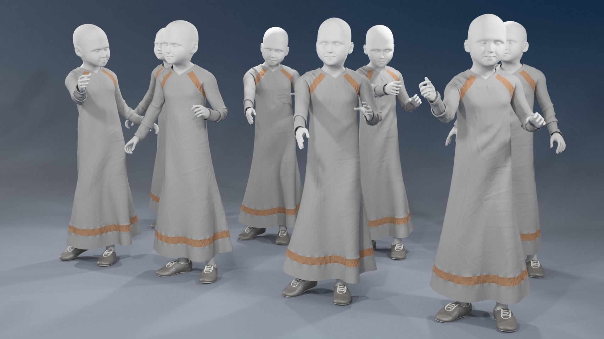 Girl mannequin arabic 4 x different models 32 poses 3D model_8