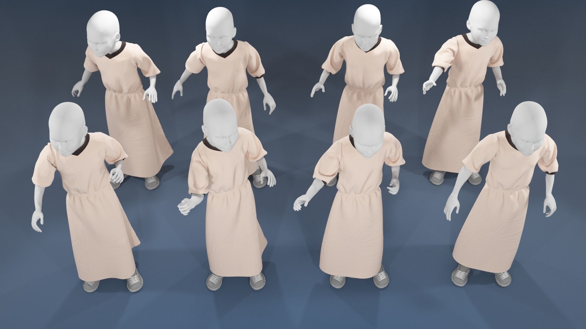 Girl mannequin arabic 4 x different models 32 poses 3D model_7