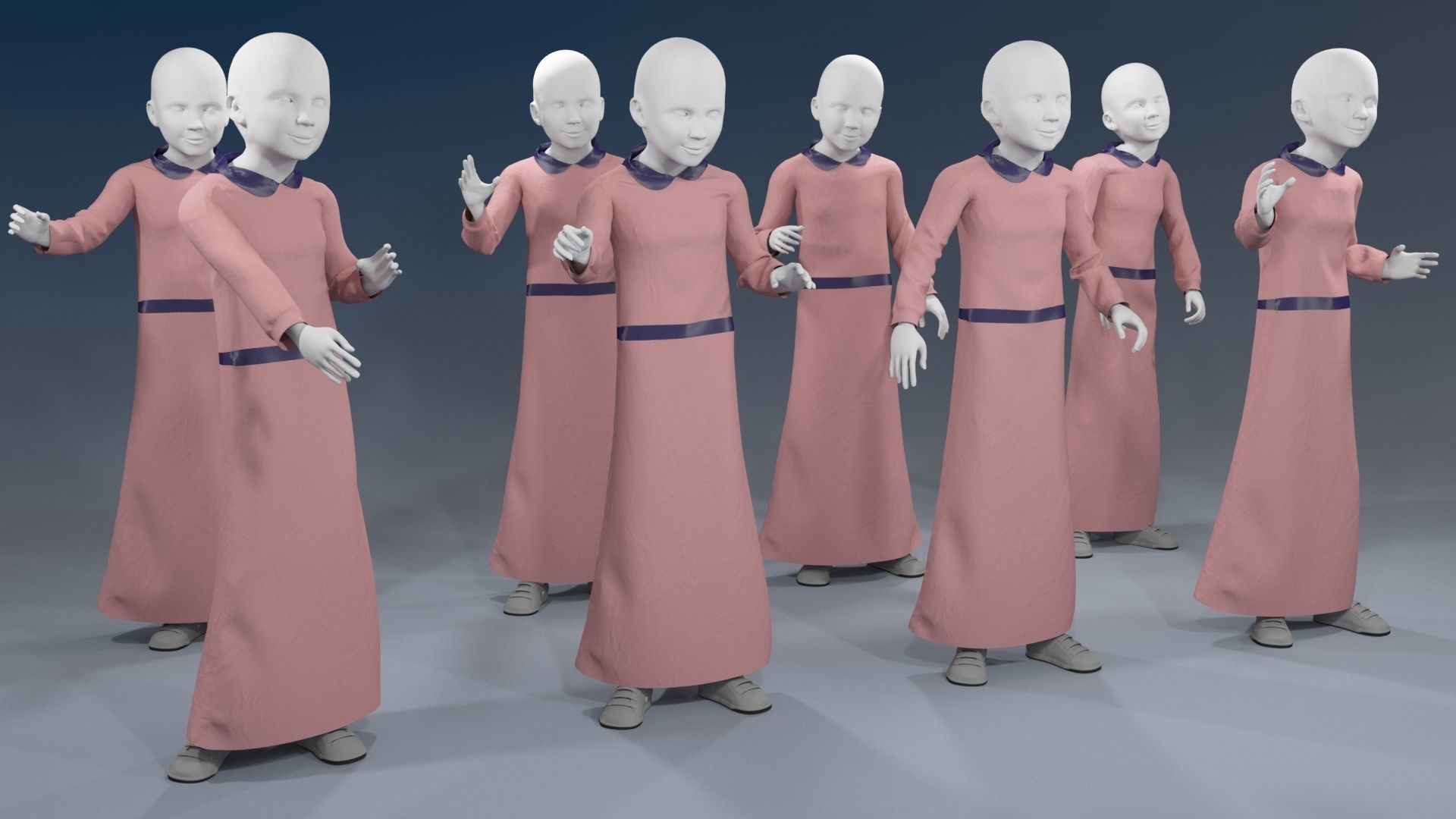 Girl mannequin arabic 4 x different models 32 poses 3D model_15