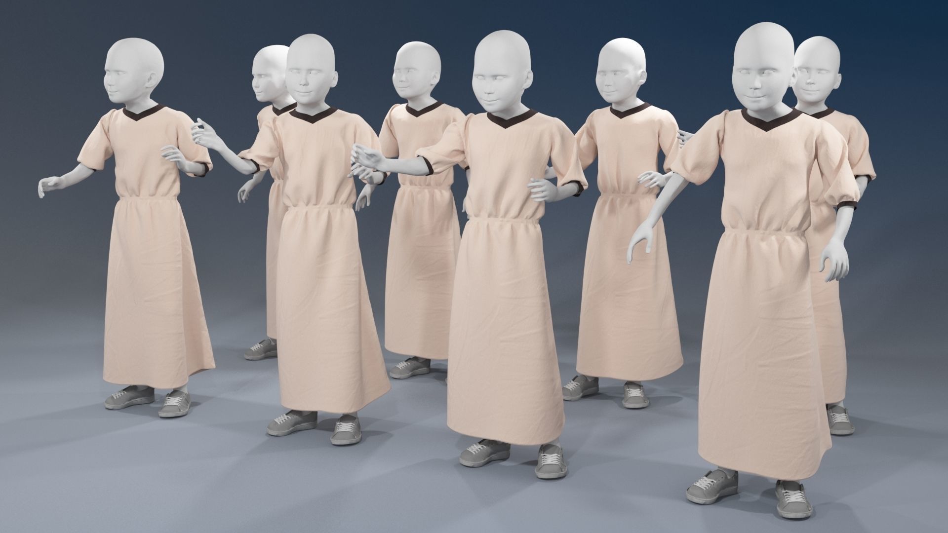 Girl mannequin arabic 4 x different models 32 poses 3D model_6