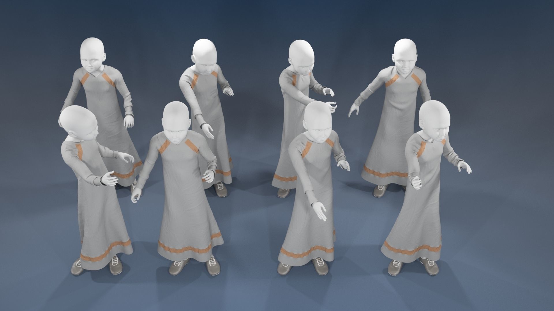 Girl mannequin arabic 4 x different models 32 poses 3D model_10