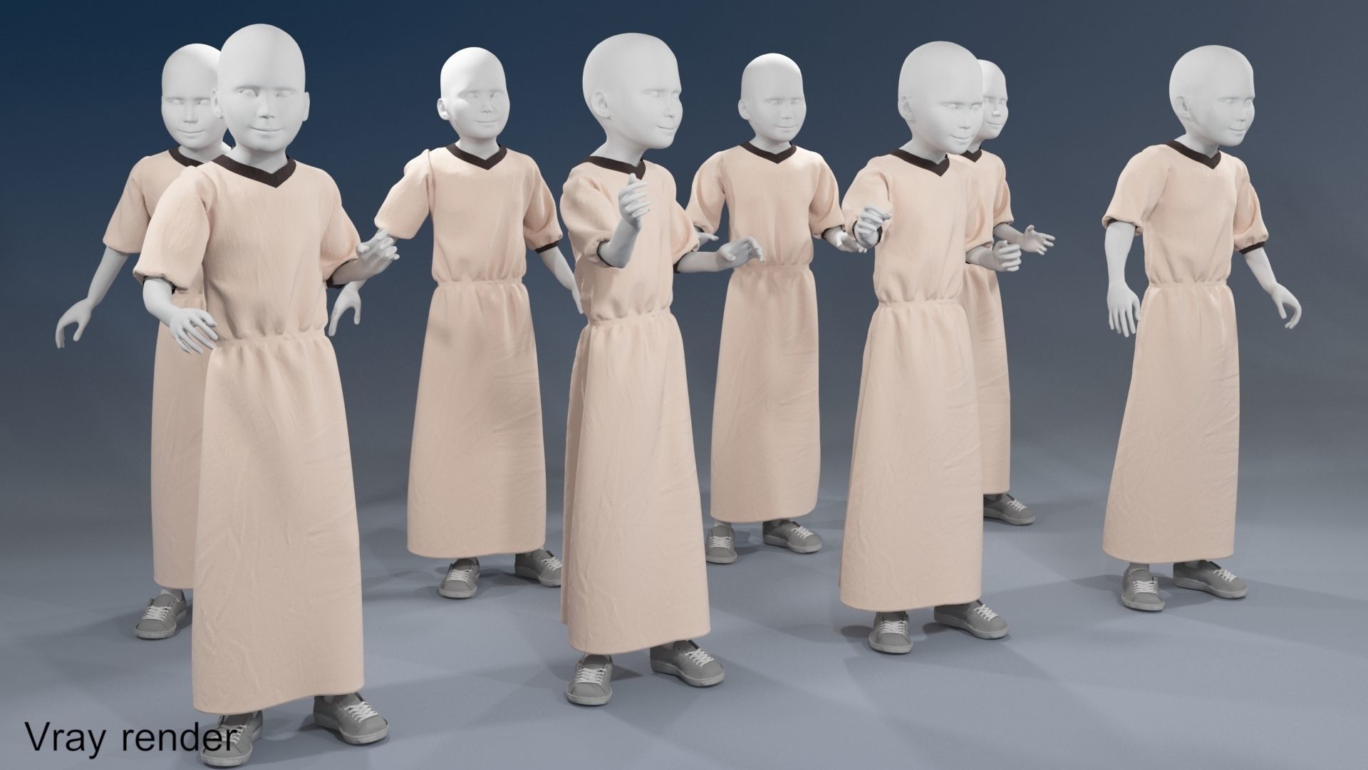 Girl mannequin arabic 4 x different models 32 poses 3D model_5