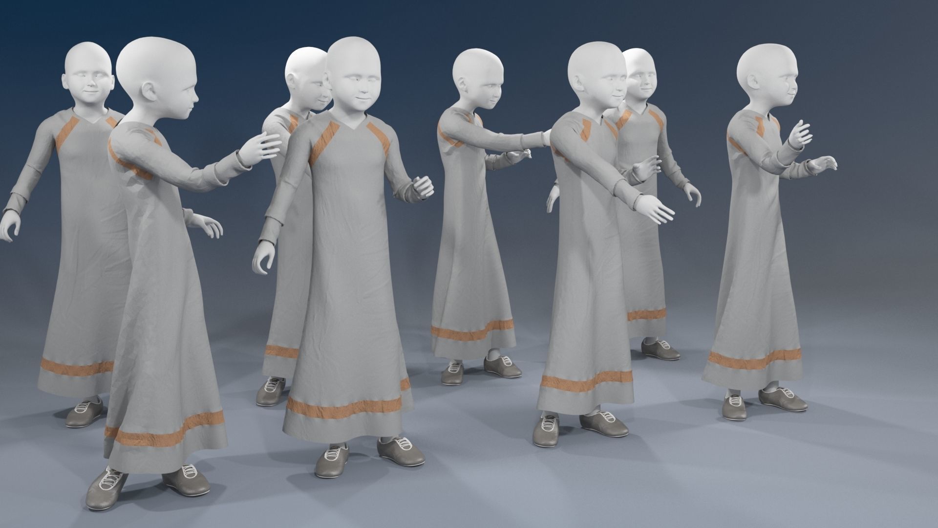 Girl mannequin arabic 4 x different models 32 poses 3D model_9