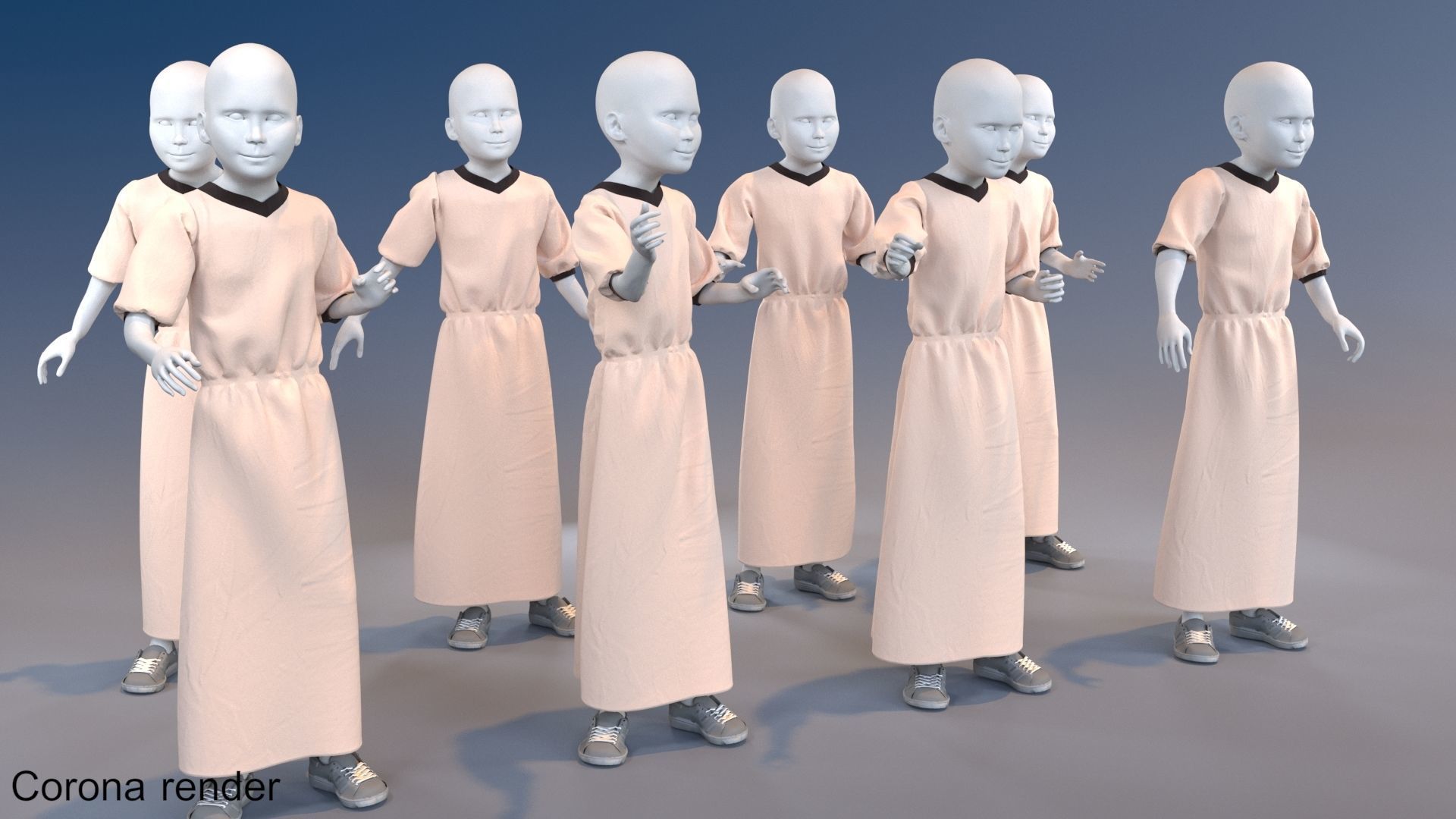 Girl mannequin arabic 4 x different models 32 poses 3D model_1