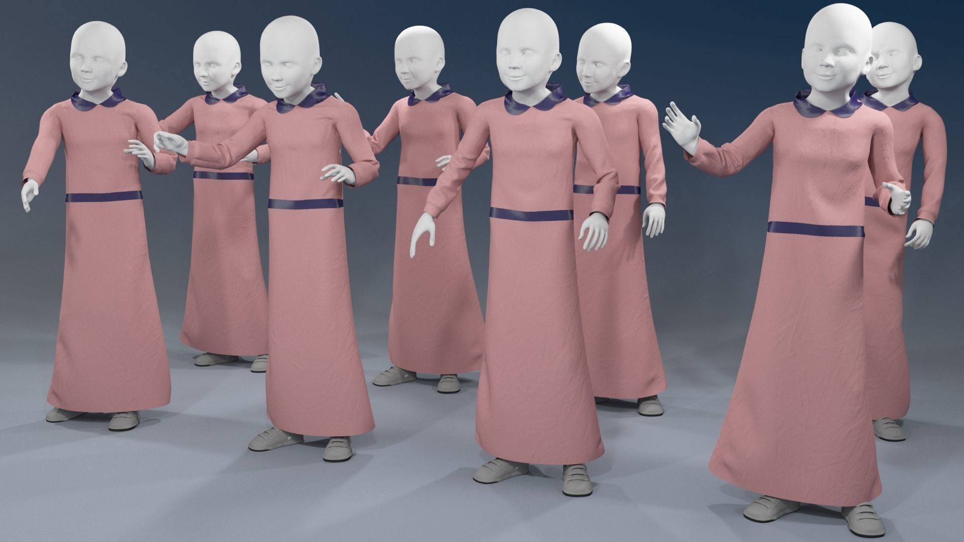 Girl mannequin arabic 4 x different models 32 poses 3D model_14
