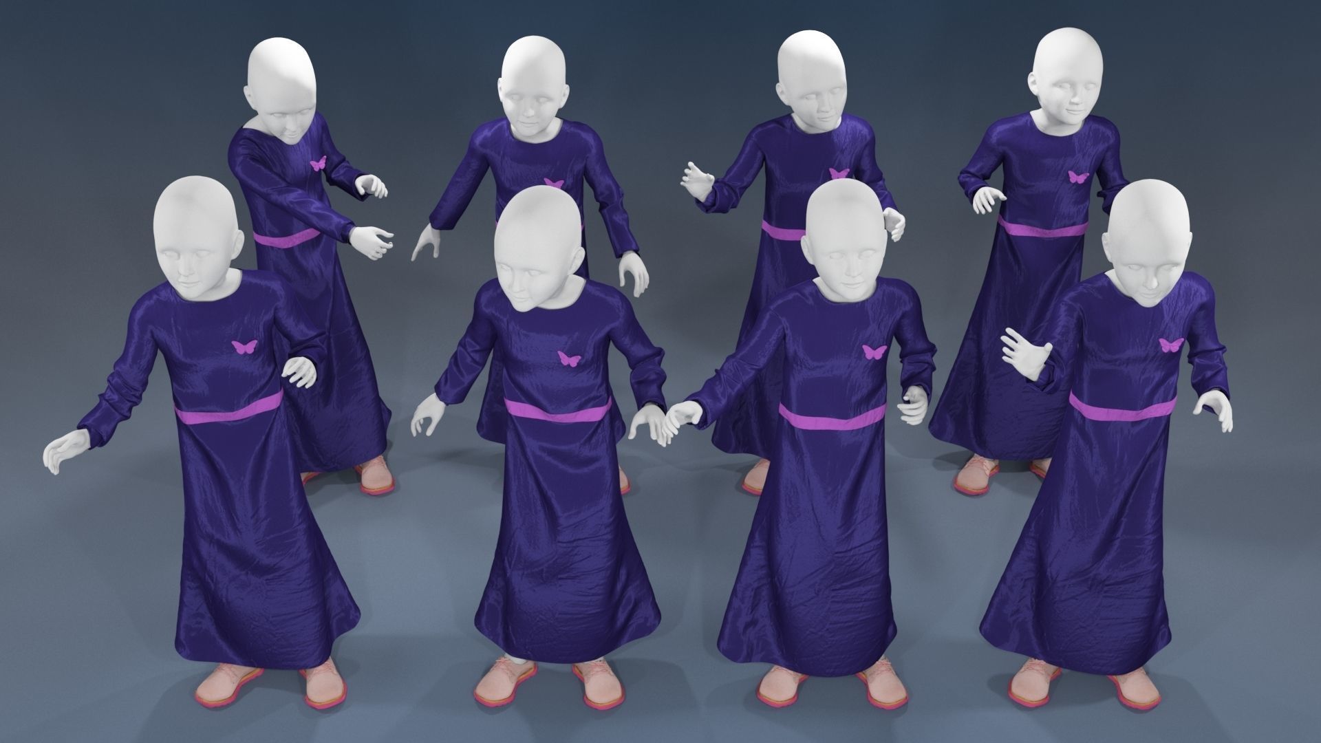 Girl mannequin arabic 4 x different models 32 poses 3D model_13
