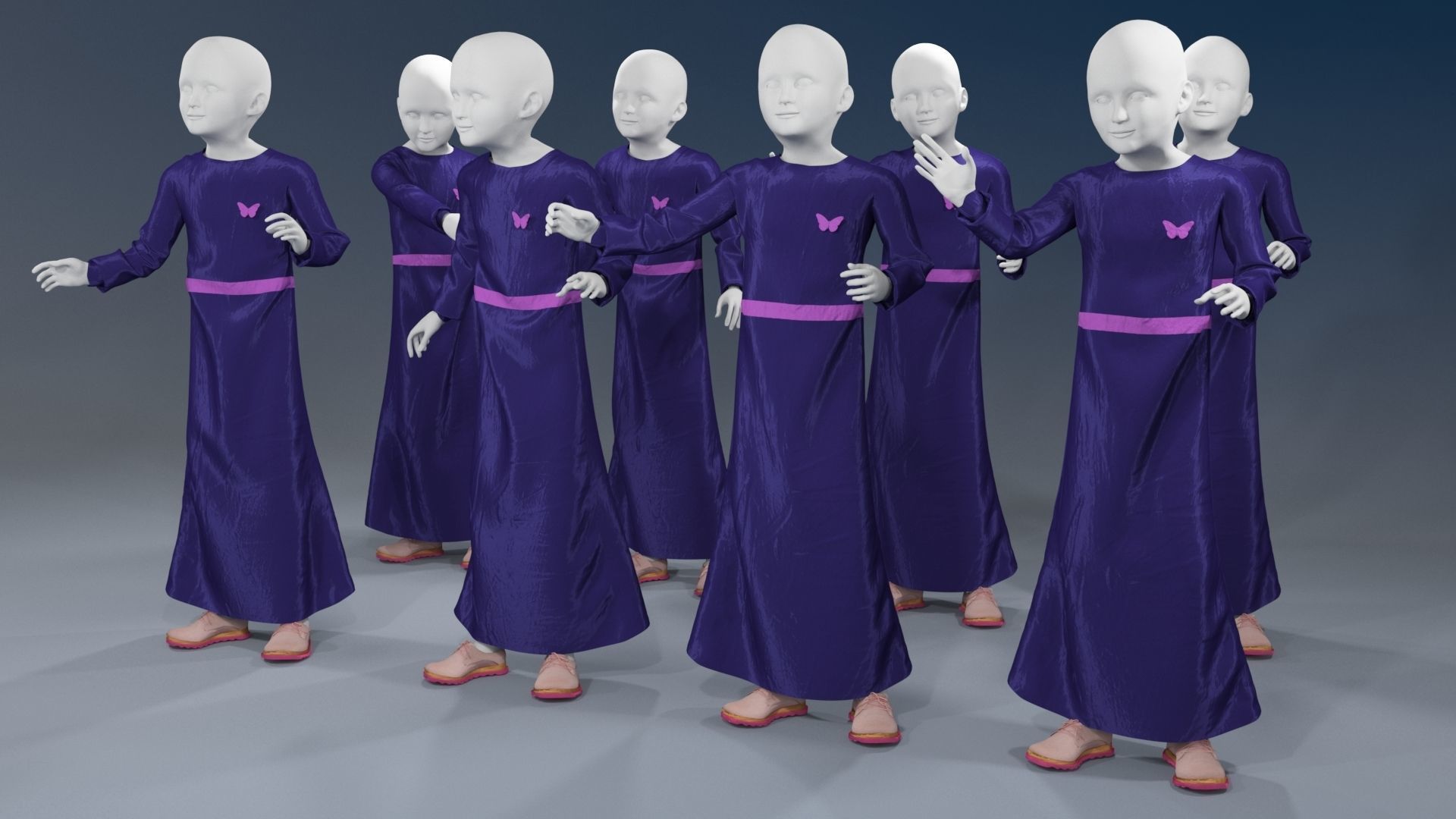 Girl mannequin arabic 4 x different models 32 poses 3D model_12