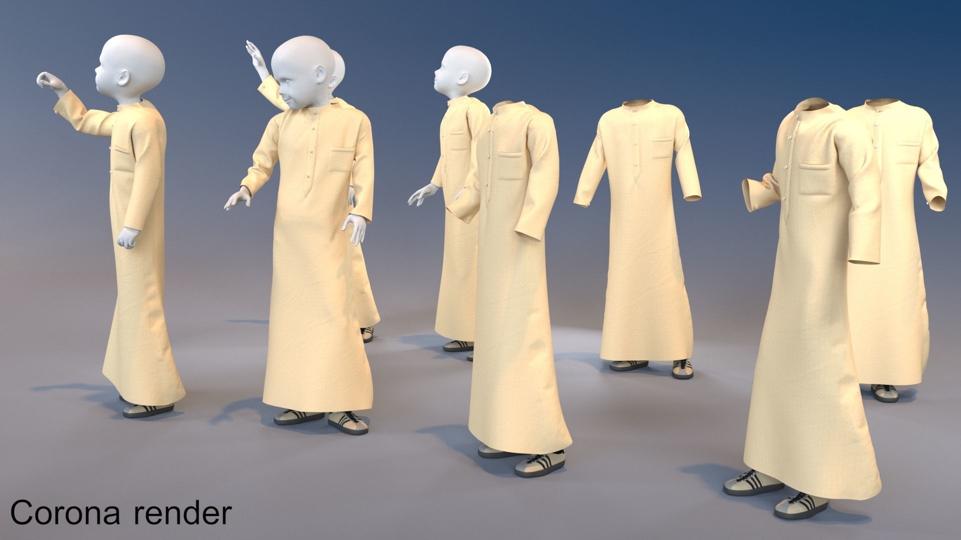 Boy mannequin arabic 4 x different models 32 poses 3D model_9