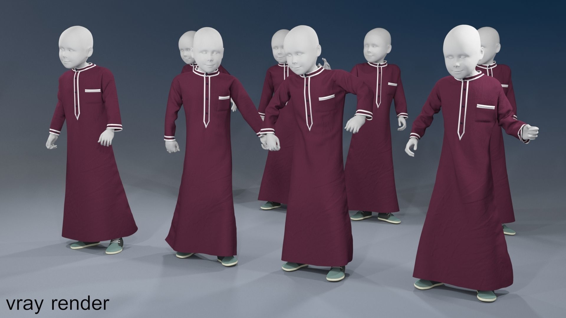 Boy mannequin arabic 4 x different models 32 poses 3D model_11