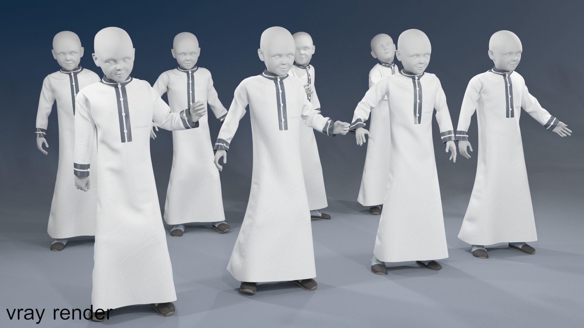 Boy mannequin arabic 4 x different models 32 poses 3D model_1