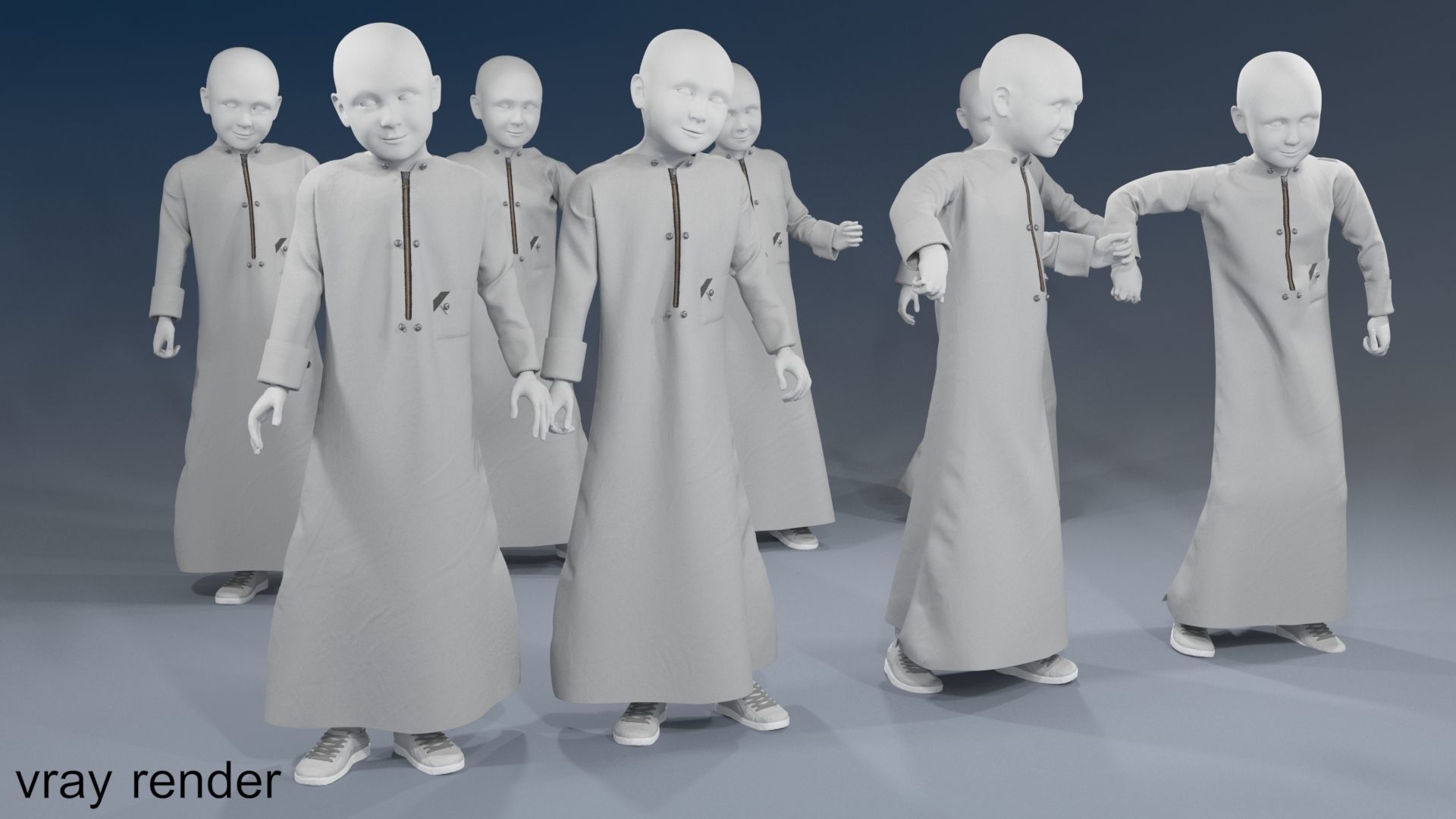 Boy mannequin arabic 4 x different models 32 poses 3D model_15