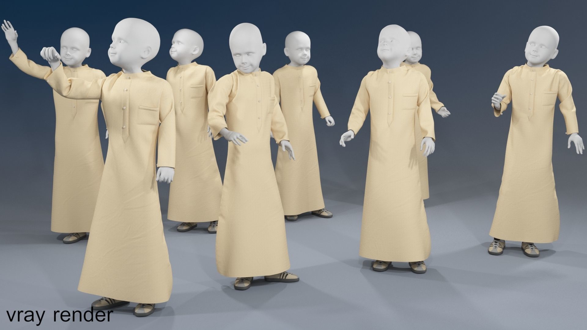 Boy mannequin arabic 4 x different models 32 poses 3D model_7
