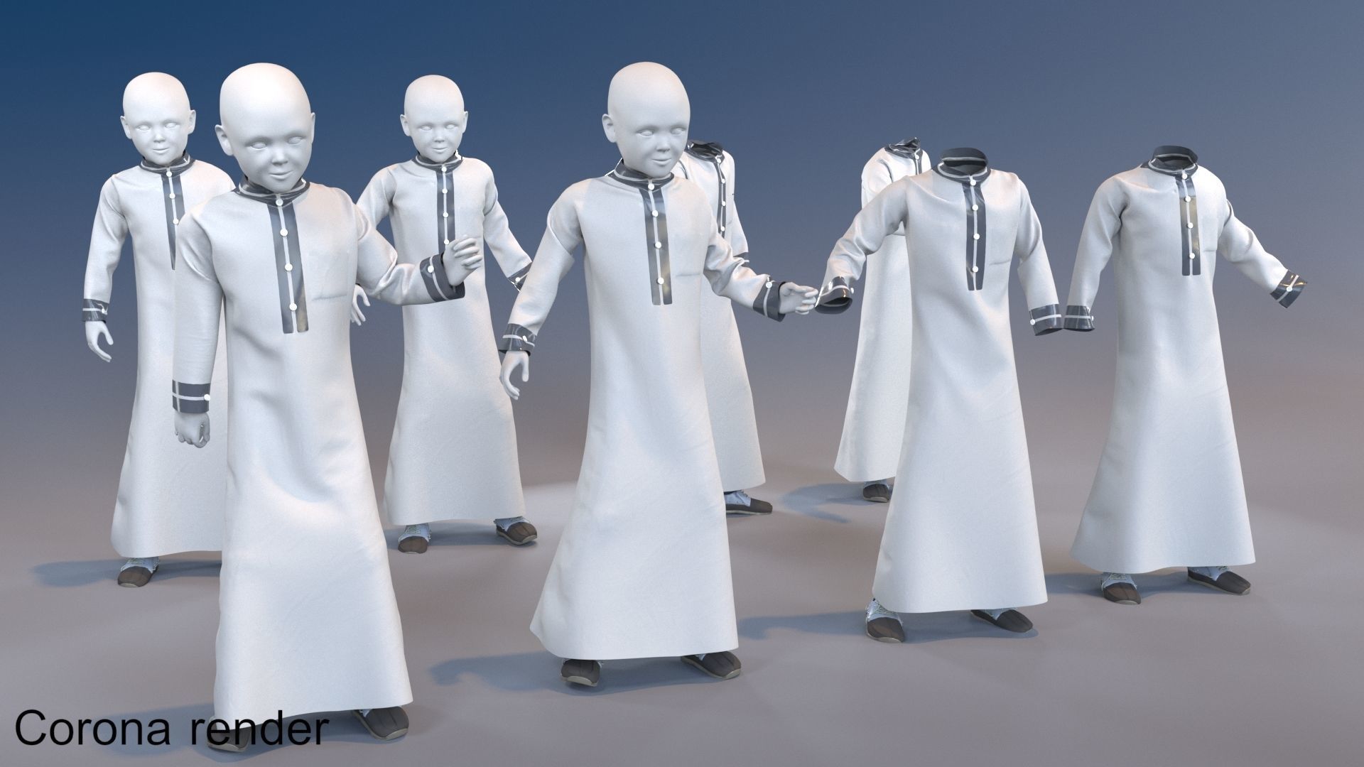 Boy mannequin arabic 4 x different models 32 poses 3D model_4