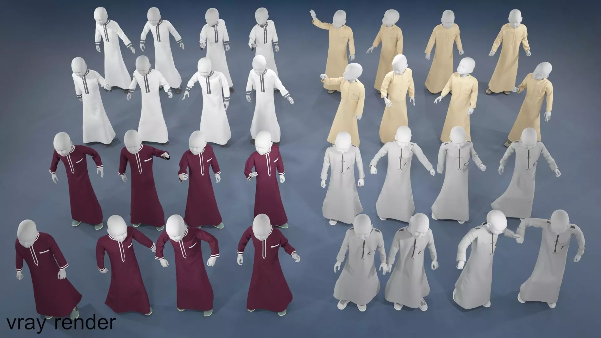 Boy mannequin arabic 4 x different models 32 poses 3D model_0