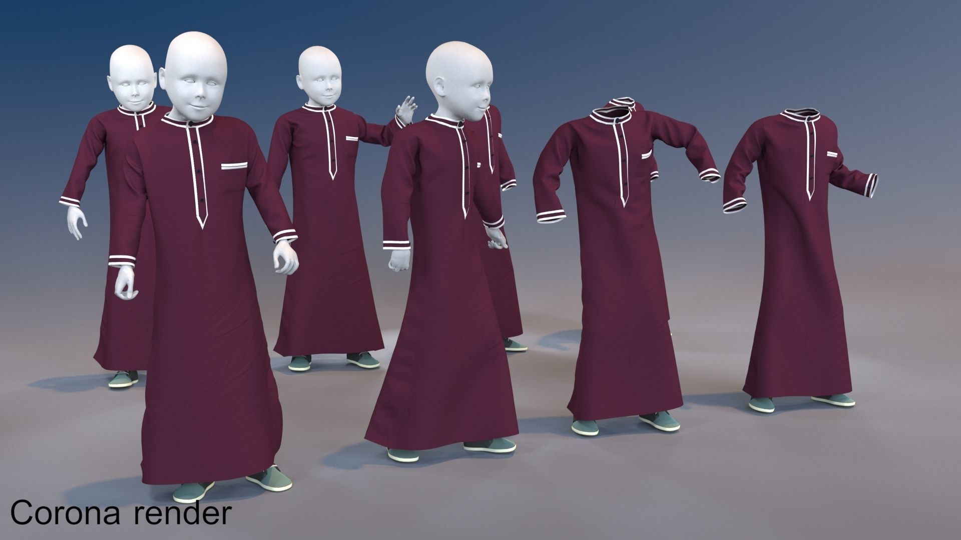 Boy mannequin arabic 4 x different models 32 poses 3D model_13