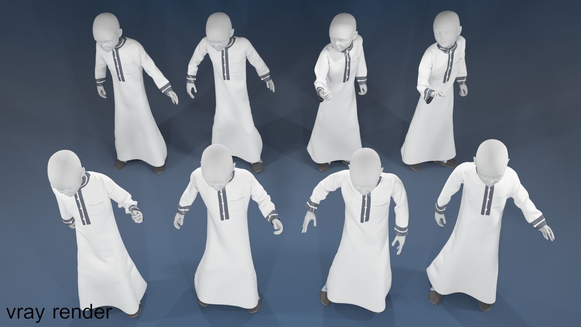 Boy mannequin arabic 4 x different models 32 poses 3D model_3