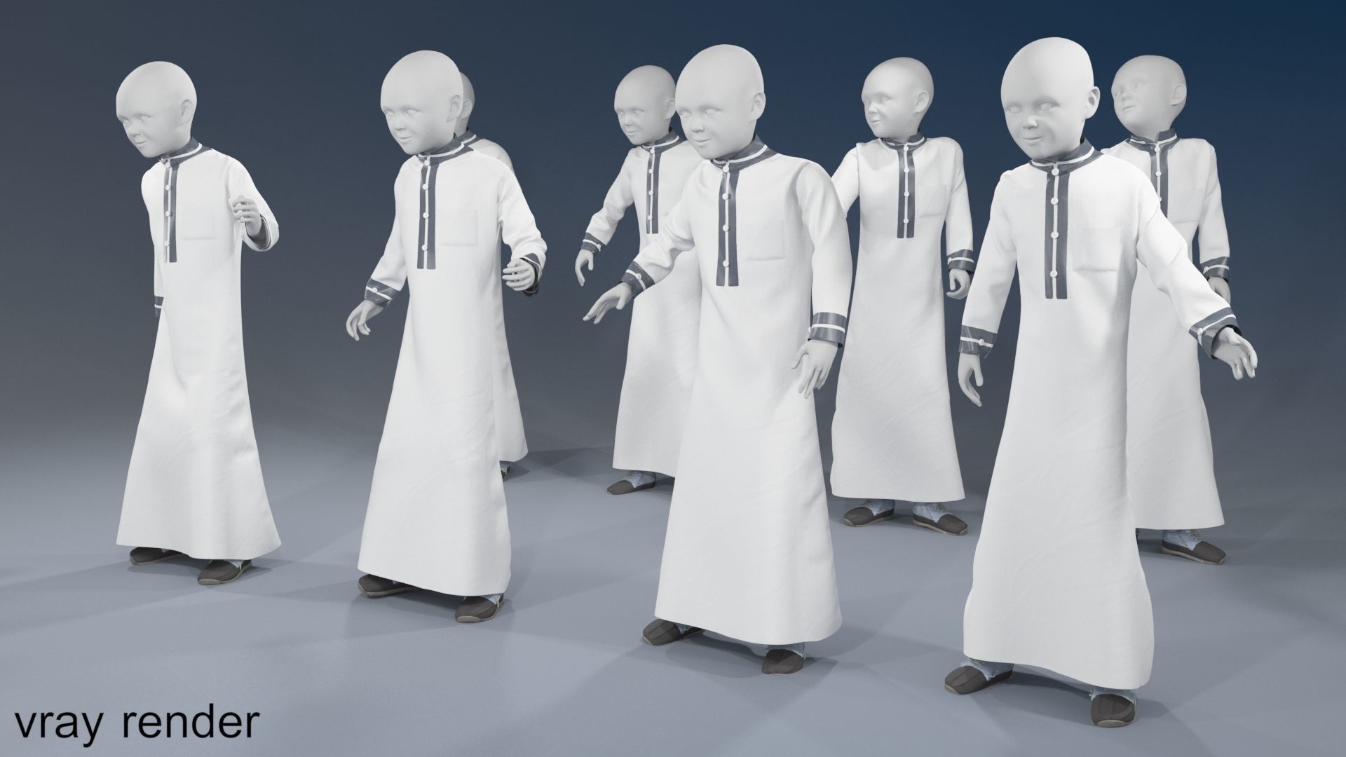 Boy mannequin arabic 4 x different models 32 poses 3D model_2