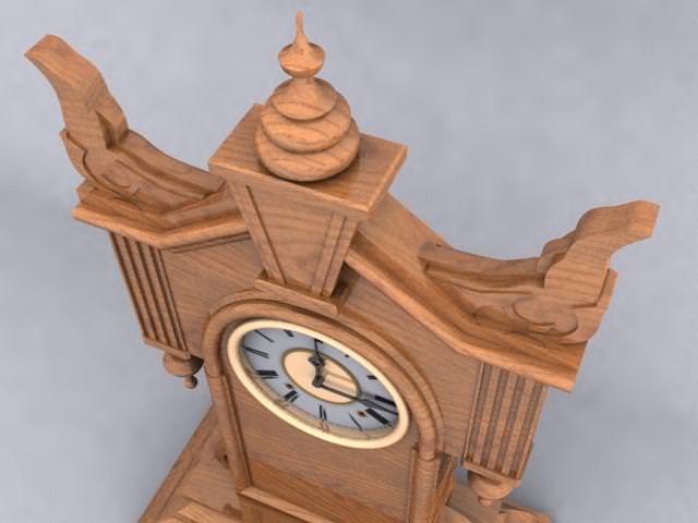 Antique Clock 3D model_3