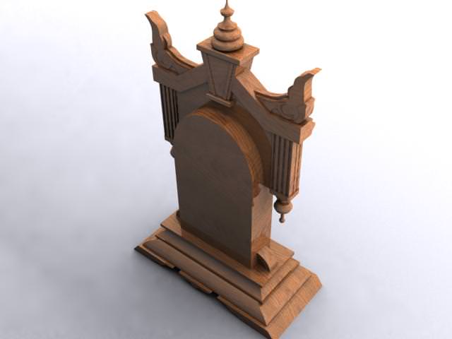 Antique Clock 3D model_1