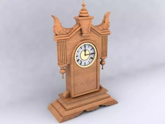 Antique Clock 3D model_0