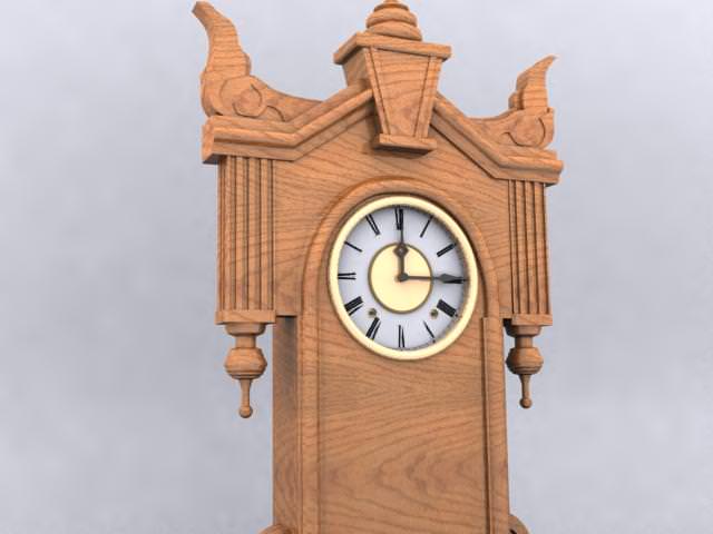 Antique Clock 3D model_2