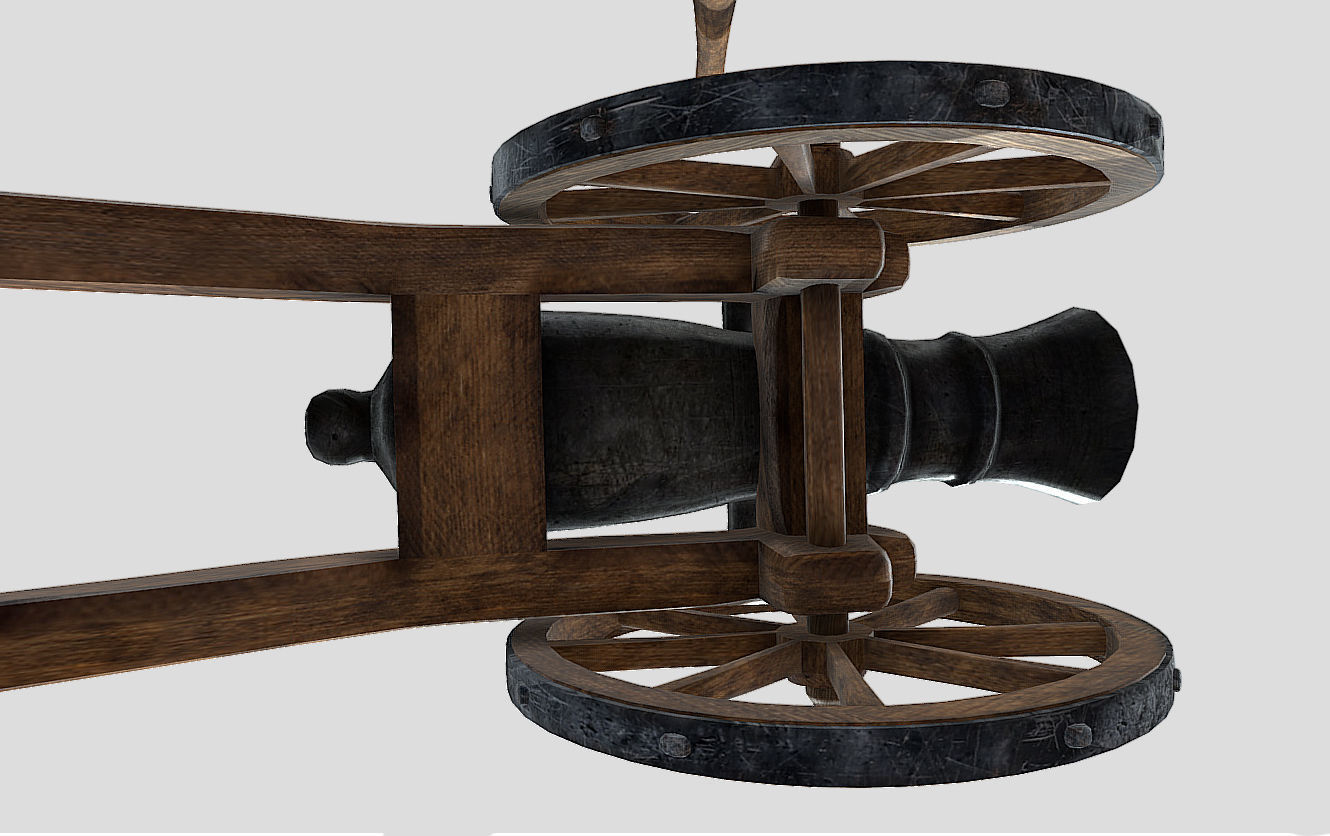 Old Iron Cannon Low-poly 3D model_6