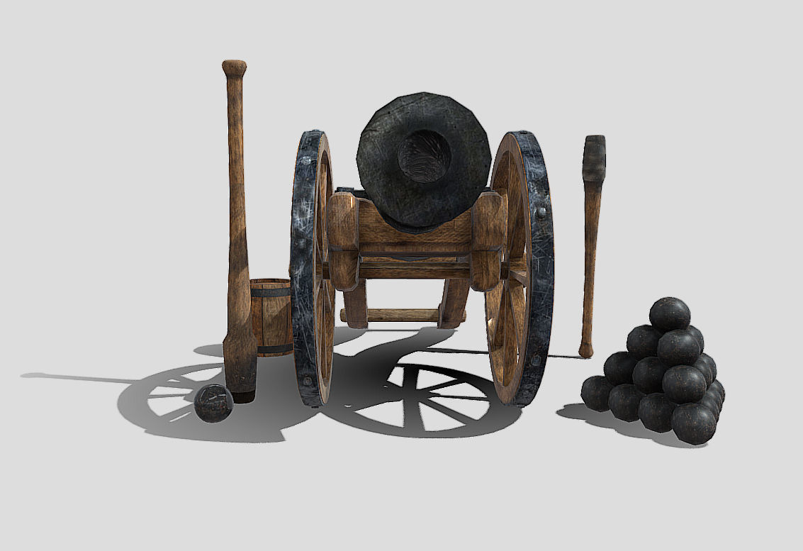 Old Iron Cannon Low-poly 3D model_15