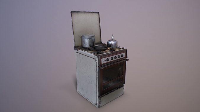 Old Soviet Russia Cooker Low-poly 3D model
