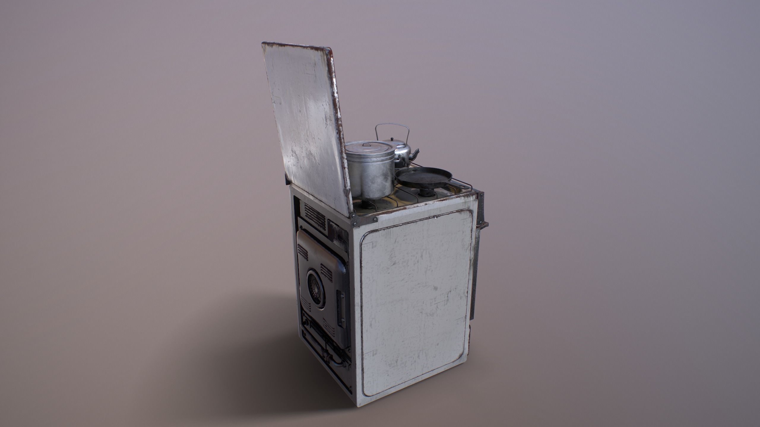 Old Soviet Russia Cooker Low-poly 3D model_7