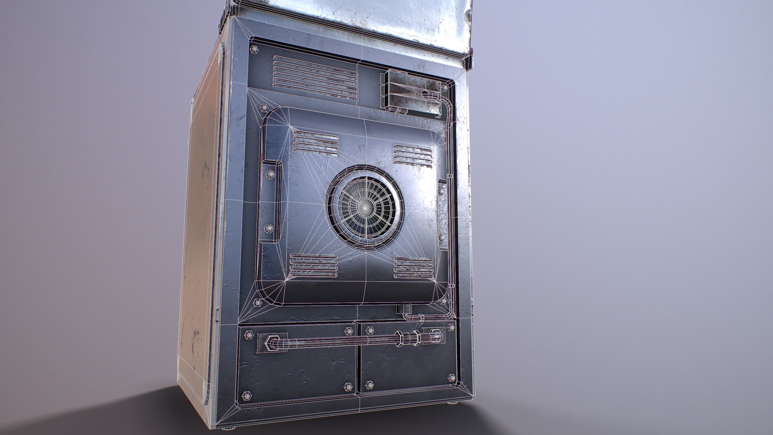 Old Soviet Russia Cooker Low-poly 3D model_19