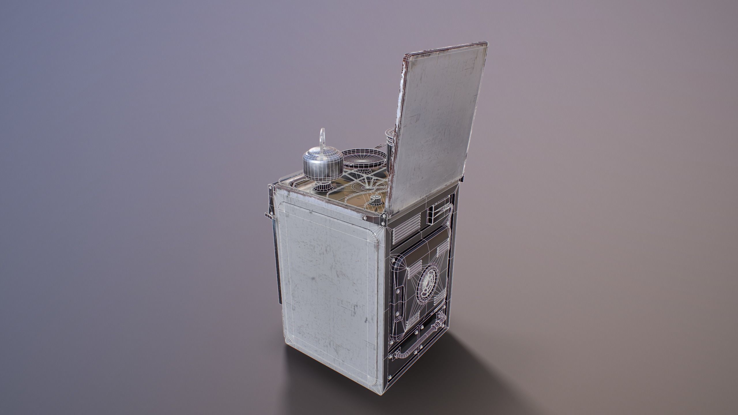 Old Soviet Russia Cooker Low-poly 3D model_6
