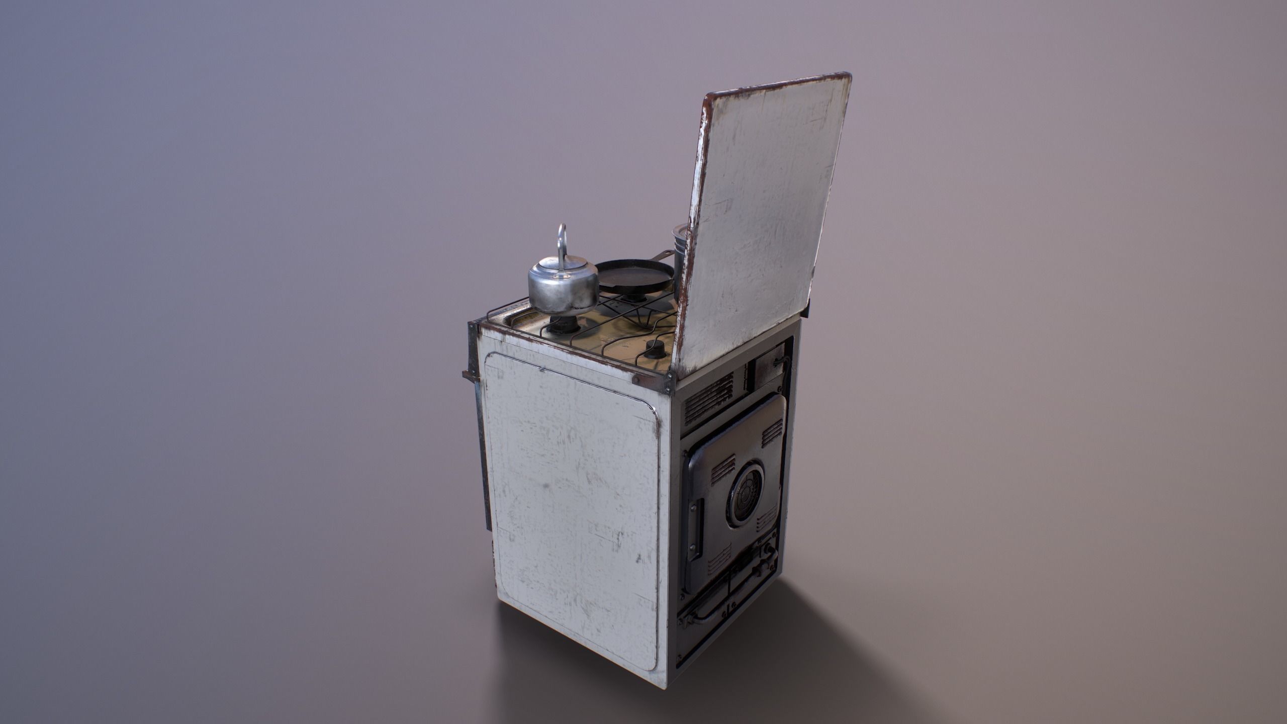 Old Soviet Russia Cooker Low-poly 3D model_5