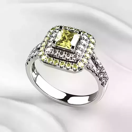 Princess Gemstone Yellow Sapphires Gold Ring