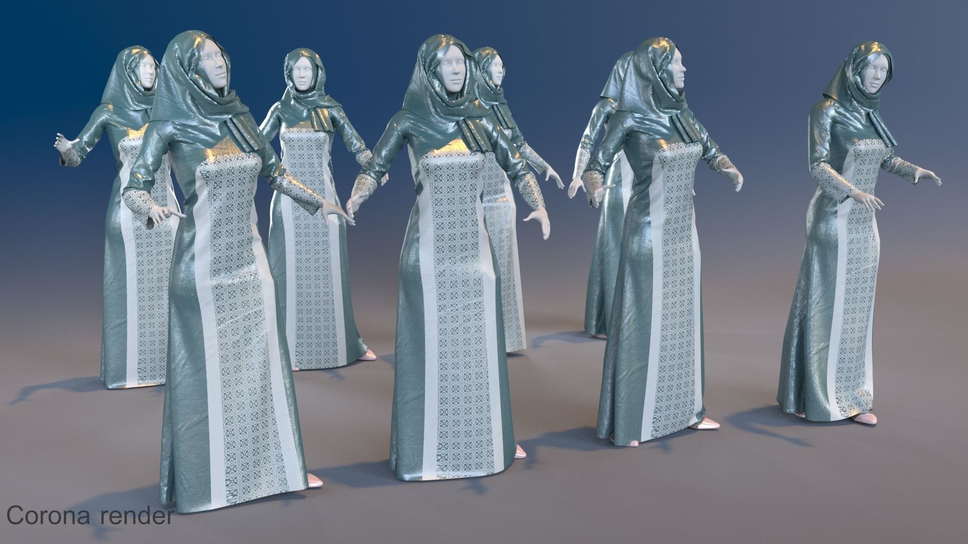 Arabic mennequin 16 x different models 128 poses 3D Model Collection_37