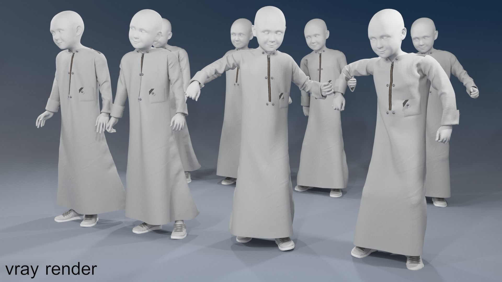 Arabic mennequin 16 x different models 128 poses 3D Model Collection_17